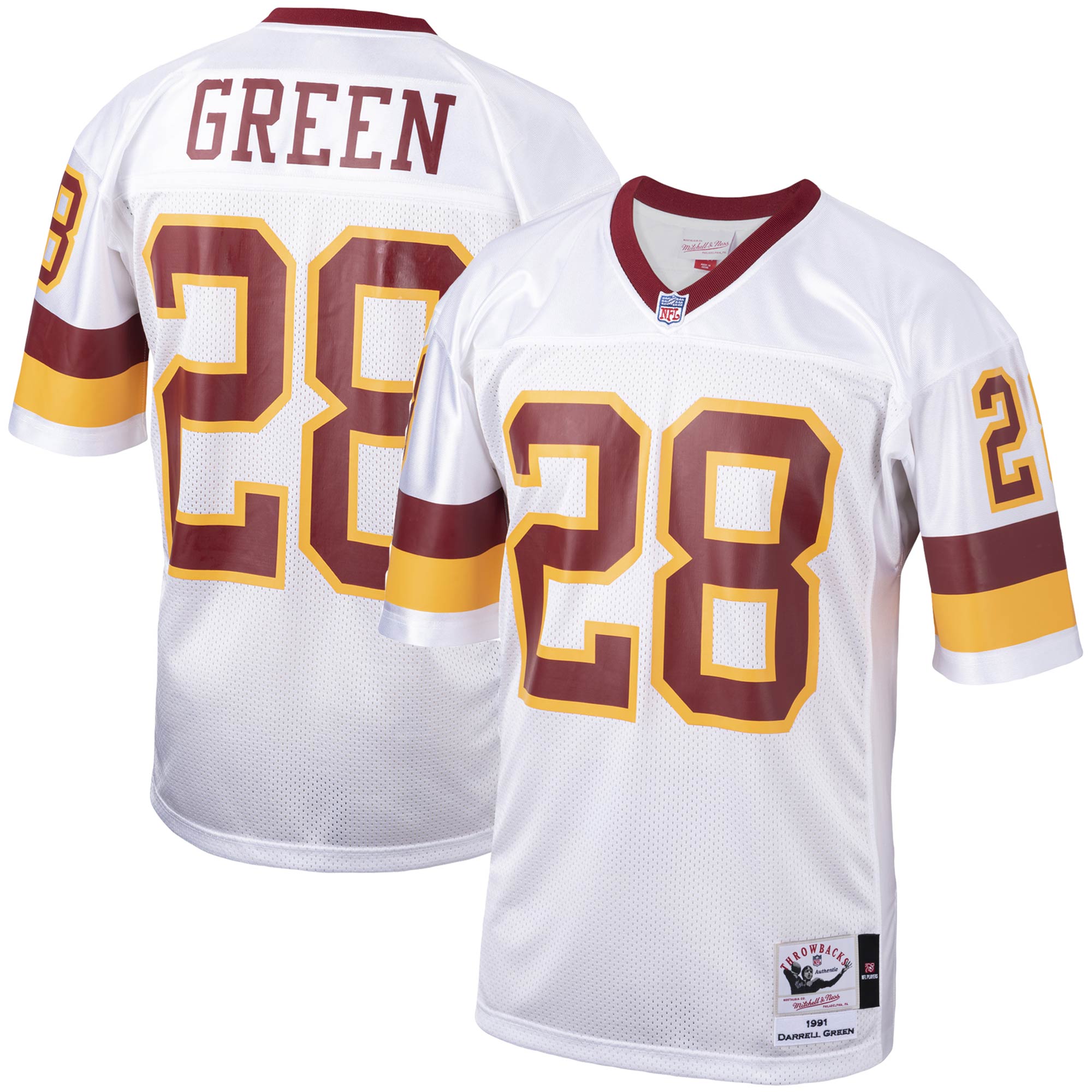 Darrell Green Washington Football Team 1991 M & N Throwback Retired Player Jersey - White | Stitched Football Jersey TJS2902