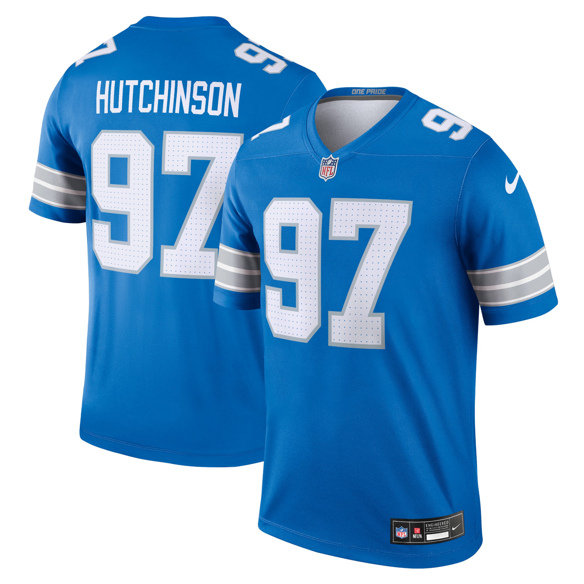 Aidan Hutchinson Detroit Lions Legend Player Performance Top - Blue | Stitched Football Jersey TJS2928