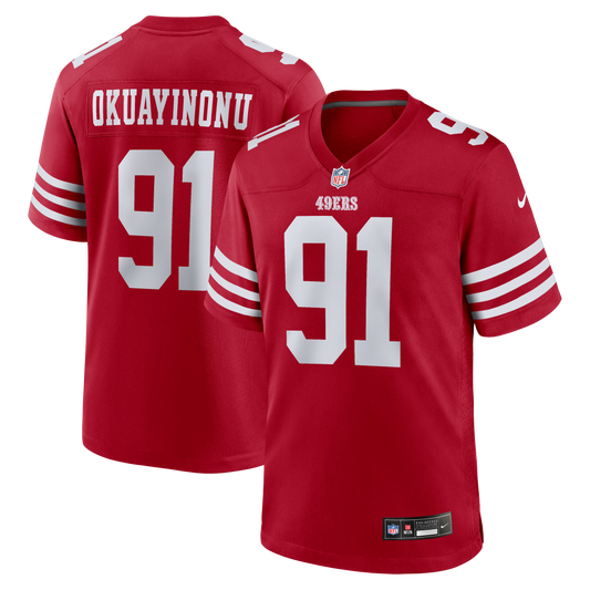 Sam Okuayinonu San Francisco 49ers Team Game Jersey - Scarlet | Stitched Football Jersey TJS2892