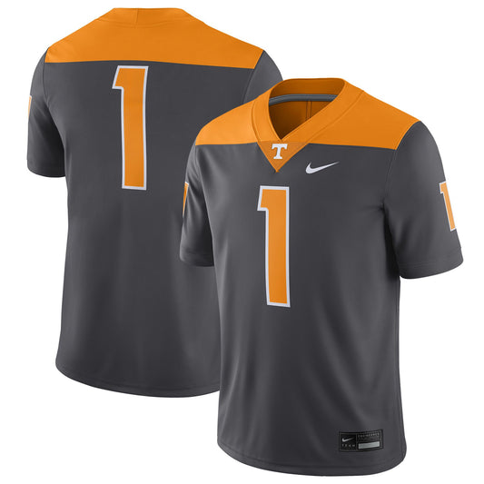 #1 Tennessee Volunteers Alternate Game Jersey - Anthracite | Stitched College Jersey TJS72071