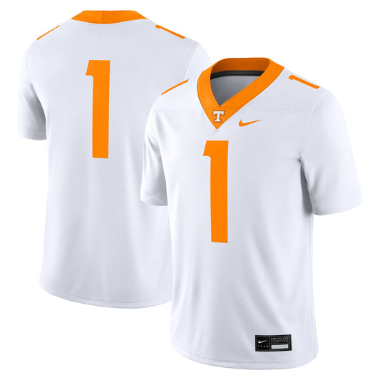 #1 Tennessee Volunteers Game Jersey - White | Stitched College Jersey TJS72034
