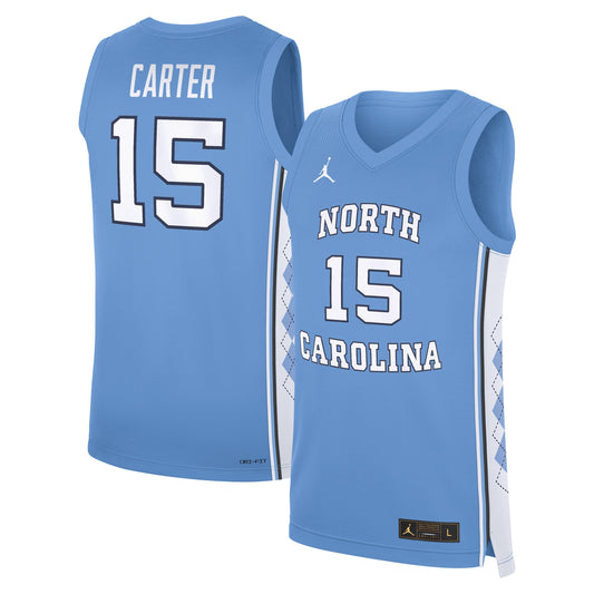 Vince Carter North Carolina Tar Heels Road Replica Basketball Jersey - Carolina Blue | Stitched College Jersey TJS72047