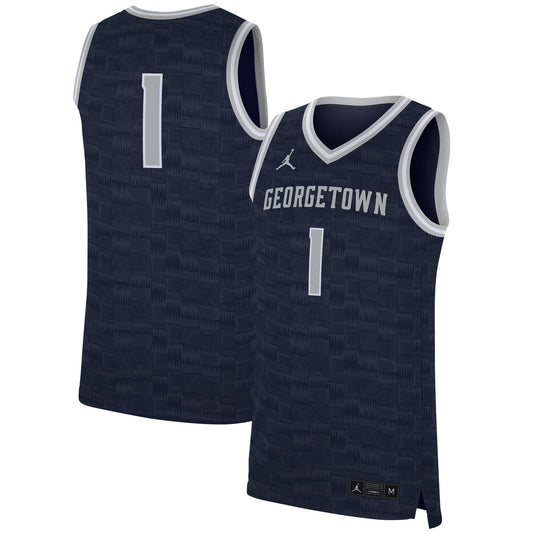 #1 Georgetown Hoyas Replica Jersey - Navy | Stitched College Jersey TJS72080