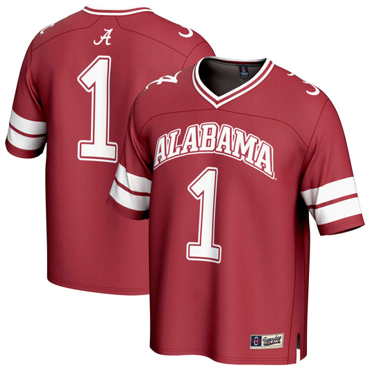 #1 Alabama Crimson Tide GameDay Greats Unisex Lightweight Collegiate Football Fashion Jersey - Crimson | Stitched College Jersey TJS72115
