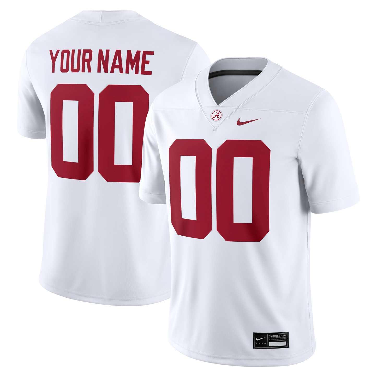 Alabama Crimson Tide Custom Game Jersey - White | Stitched College Jersey TJS72052