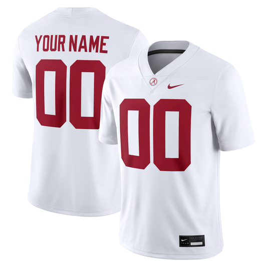 Alabama Crimson Tide Custom Game Jersey - White | Stitched College Jersey TJS72052