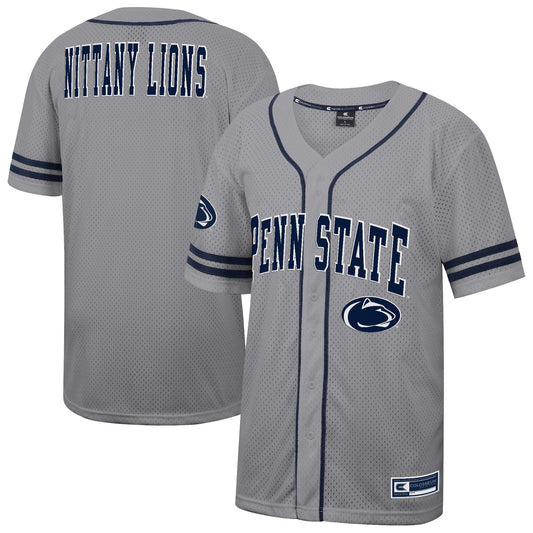 Penn State Nittany Lions Colosseum Free Spirited Baseball Jersey - Gray | Stitched College Jersey TJS72097