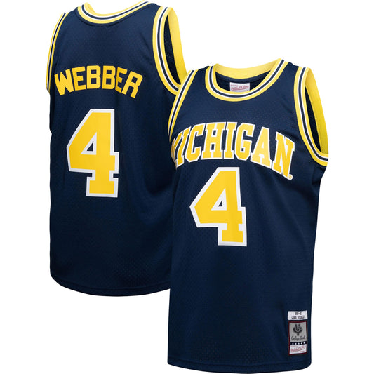 Chris Webber Michigan Wolverines M & N 1991/92 College Vault Player Swingman Jersey - Navy | Stitched College Jersey TJS72037