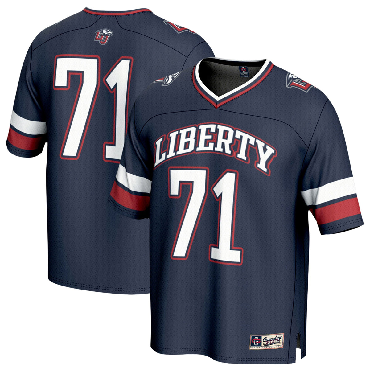 #71 Liberty Flames GameDay Greats Unisex Lightweight Football Fashion Jersey - Navy | Stitched College Jersey TJS72227