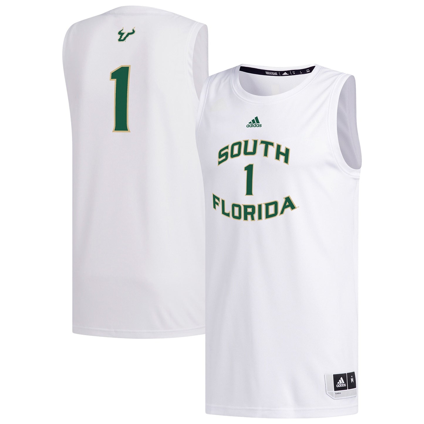 #1 South Florida Bulls Replica Basketball Jersey - White | Stitched College Jersey TJS72157