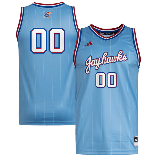 #00 Kansas Jayhawks Replica Swingman Jersey - Light Blue | Stitched College Jersey TJS72184