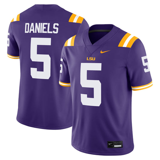 Jayden Daniels LSU Tigers Player Game Jersey - Purple | Stitched College Jersey TJS72149