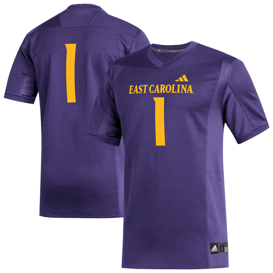 #1 ECU Pirates Replica Football Jersey - Purple | Stitched College Jersey TJS72139