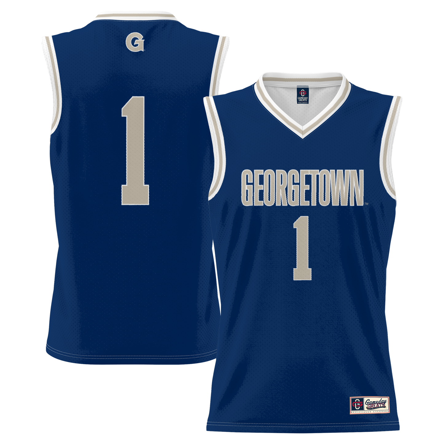 #1 Georgetown Hoyas GameDay Greats Lightweight Basketball Jersey - Navy | Stitched College Jersey TJS72287