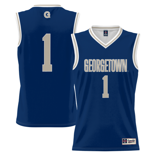 #1 Georgetown Hoyas GameDay Greats Lightweight Basketball Jersey - Navy | Stitched College Jersey TJS72287