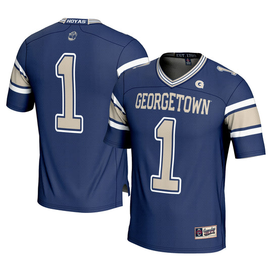 #1 Georgetown Hoyas GameDay Greats Football Jersey - Navy | Stitched College Jersey TJS72246