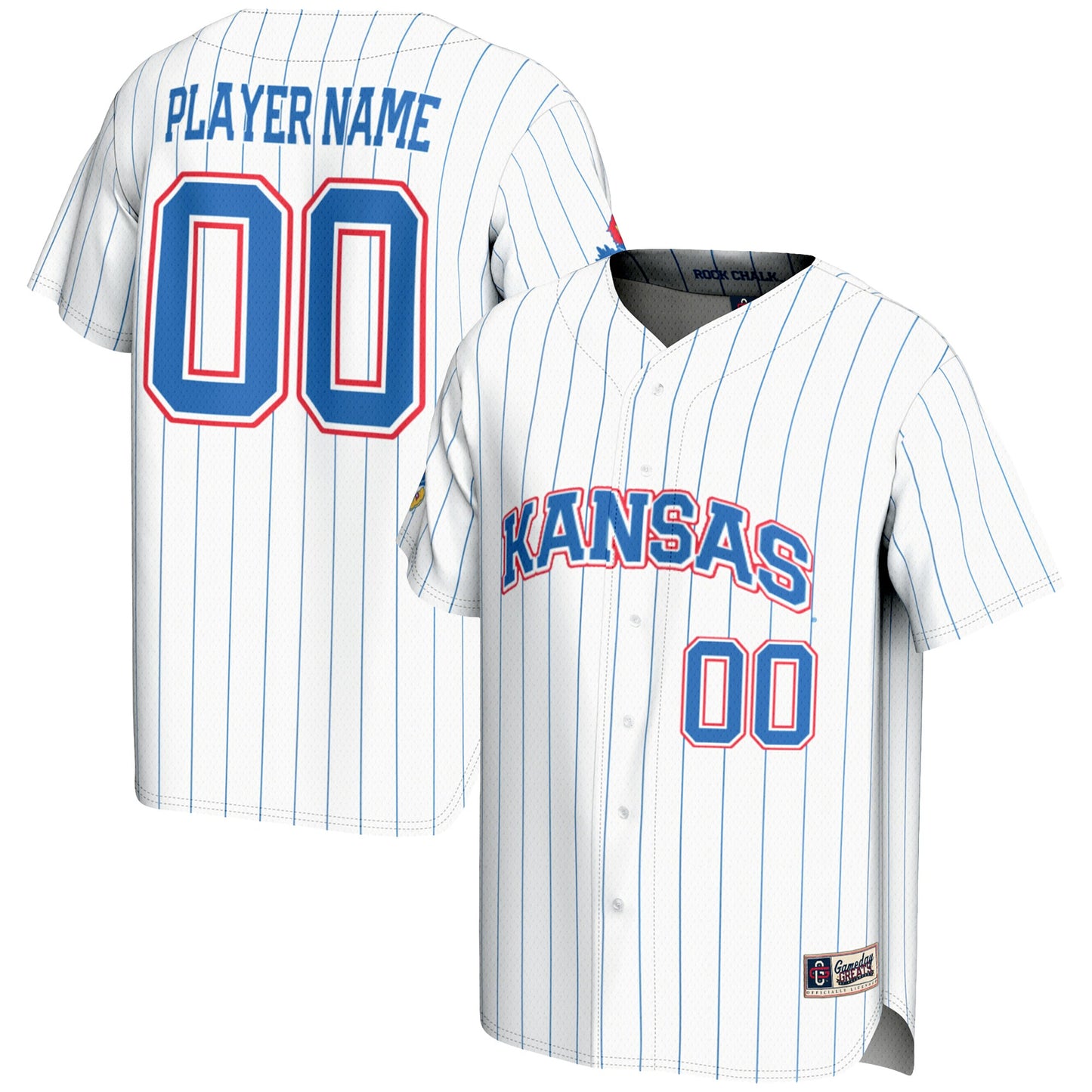 Kansas Jayhawks GameDay Greats Pick-A-Player Lightweight Baseball Jersey - White | Stitched College Jersey TJS72196
