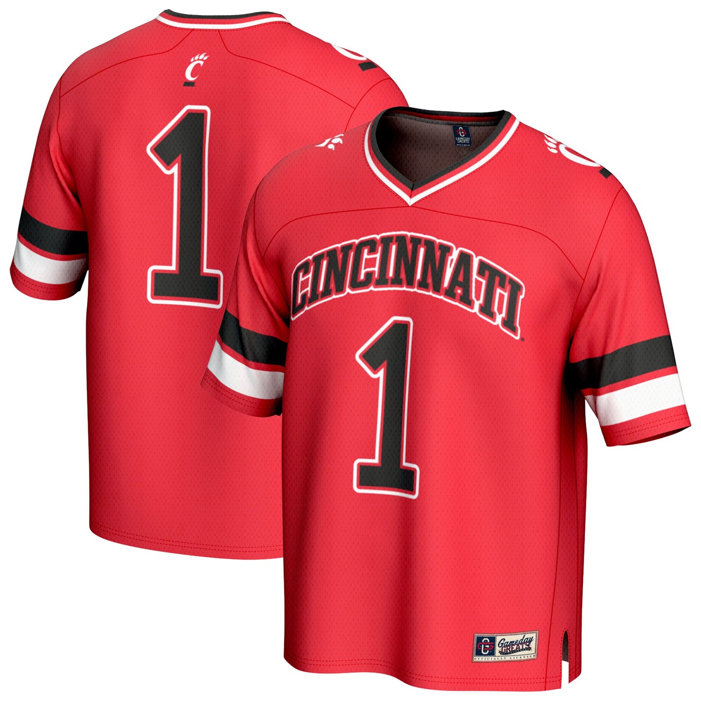 #1 Cincinnati Bearcats GameDay Greats Unisex Lightweight Collegiate Football Fashion Jersey - Red | Stitched College Jersey TJS72288