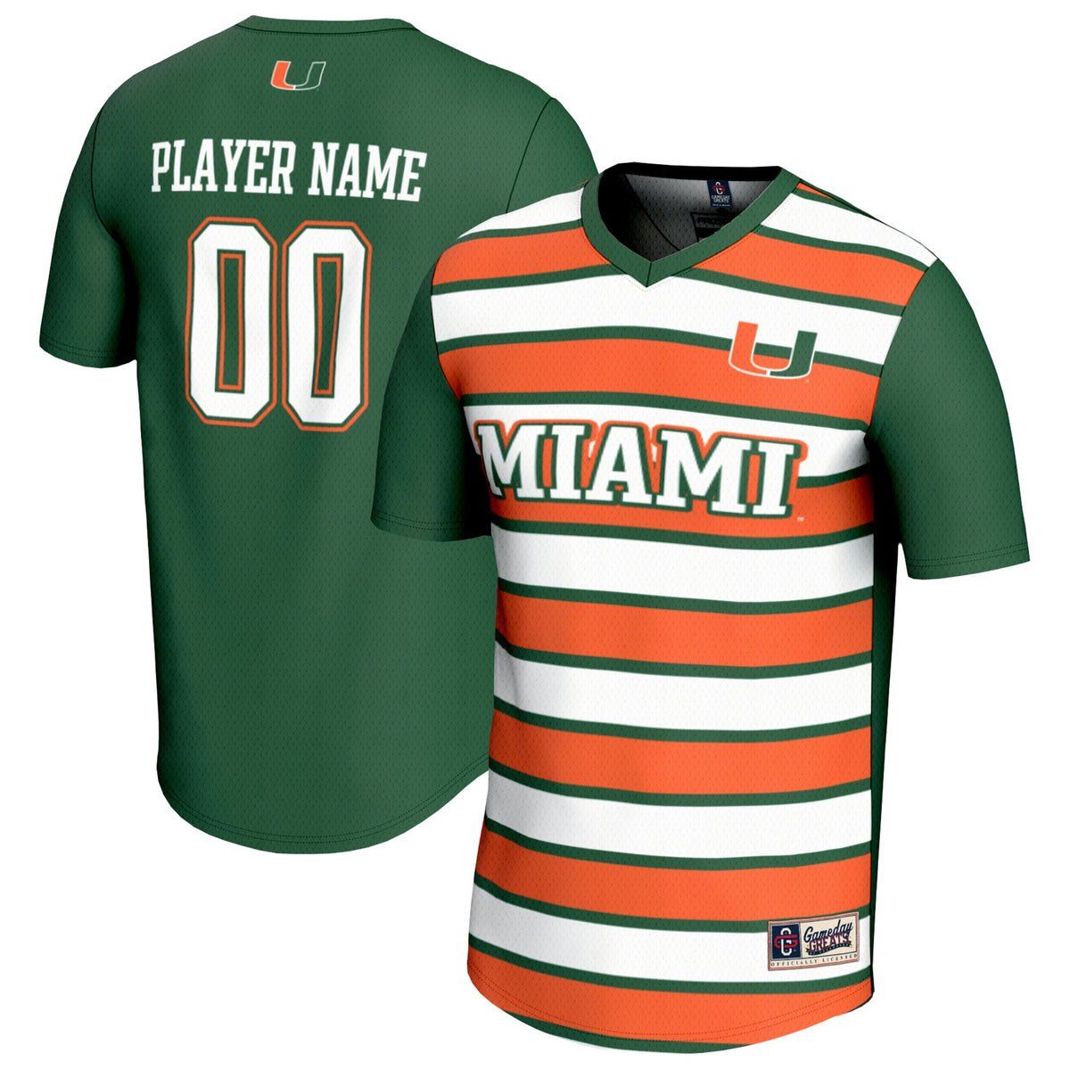 Miami Hurricanes GameDay Greats Unisex Pick-A-Player Collegiate Women's Soccer Lightweight Fashion Jersey - Green | Stitched College Jersey TJS72147