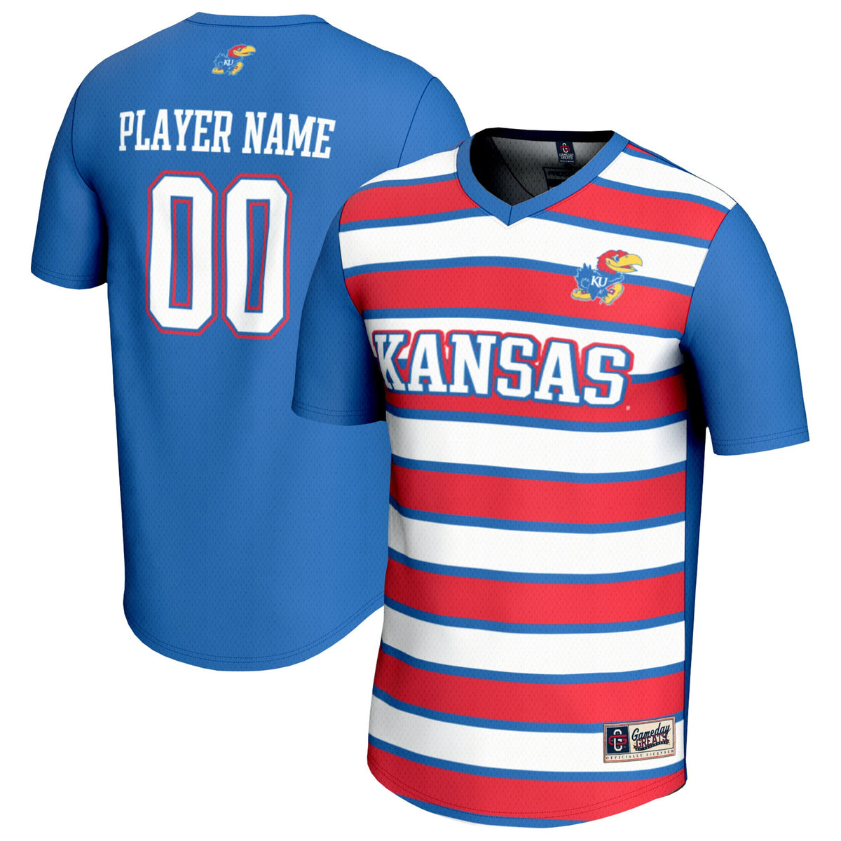 Kansas Jayhawks GameDay Greats Unisex Pick-A-Player Collegiate Women's Soccer Lightweight Fashion Jersey - Royal | Stitched College Jersey TJS72302