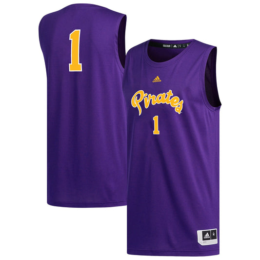 #1 ECU Pirates Replica Basketball Jersey - Purple | Stitched College Jersey TJS72237