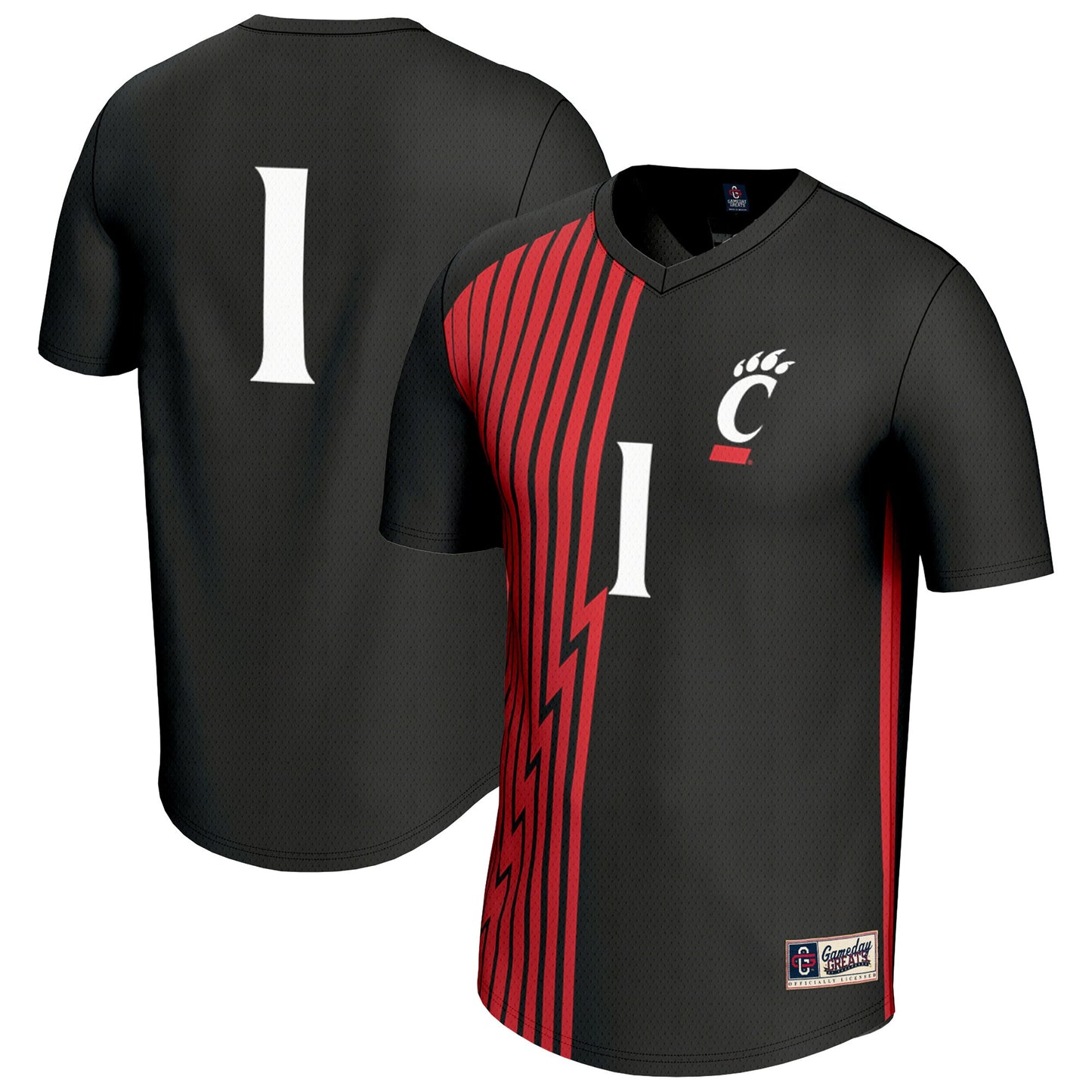 #1 Cincinnati Bearcats GameDay Greats Unisex Lightweight Collegiate Soccer Fashion Jersey - Black | Stitched College Jersey TJS72269