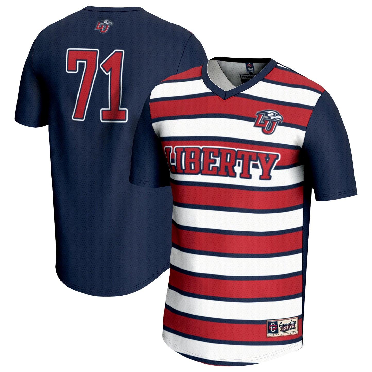 #71 Liberty Flames GameDay Greats Unisex Lightweight Soccer Fashion Jersey - Navy | Stitched College Jersey TJS72282
