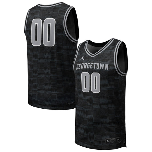 #00 Georgetown Hoyas Replica Basketball Jersey - Black | Stitched College Jersey TJS72243
