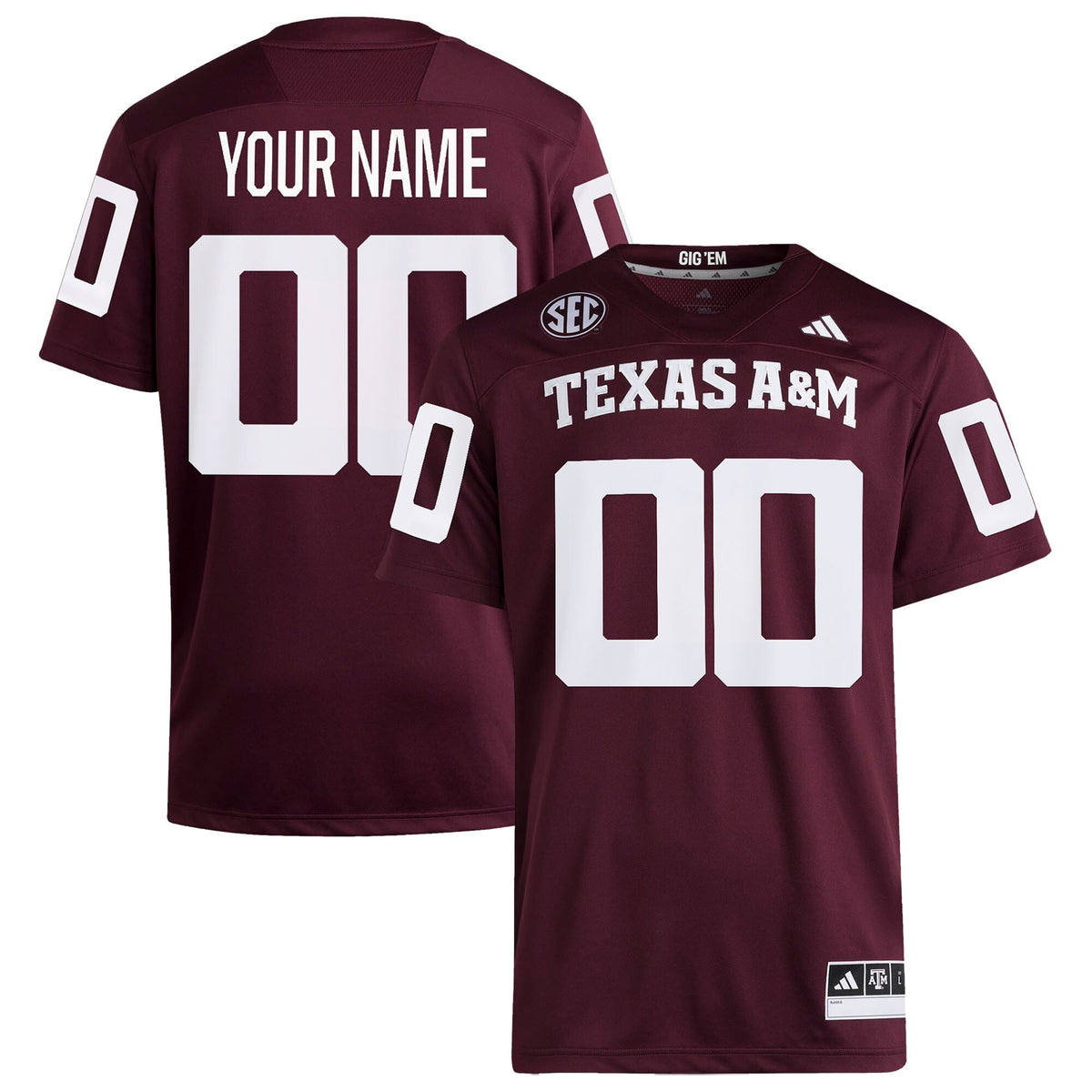Texas A&M Aggies Custom Home Premier Football Jersey - Maroon | Stitched College Jersey TJS72151