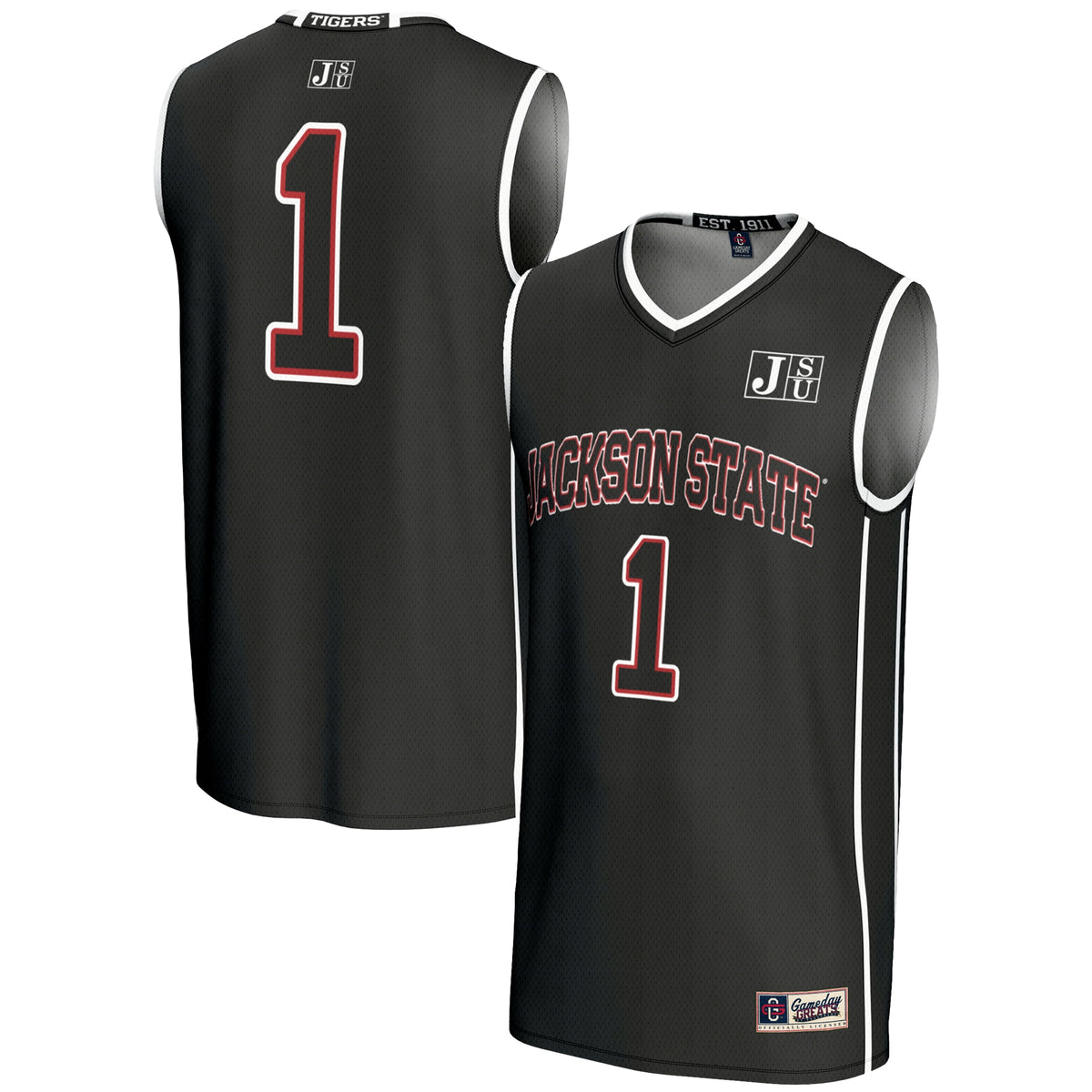 #1 Jackson State Tigers GameDay Greats Lightweight Basketball Jersey - Black | Stitched College Jersey TJS72319
