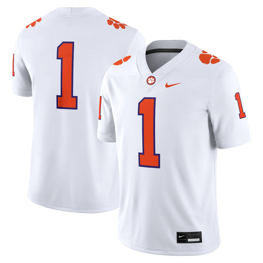 #1 Clemson Tigers Game Jersey - White | Stitched College Jersey TJS72135