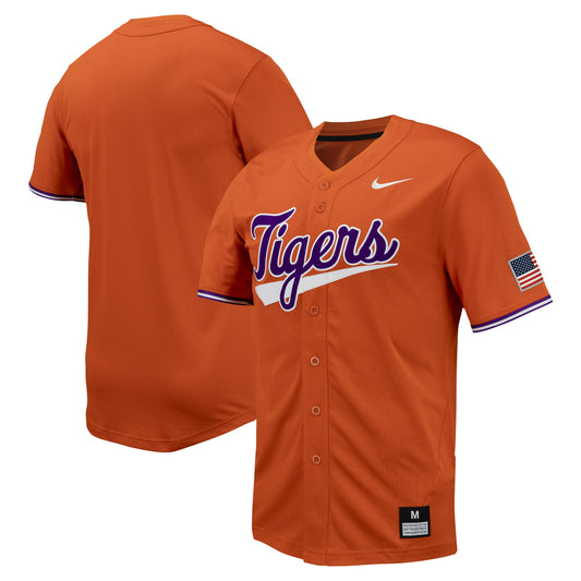 Clemson Tigers Replica Full-Button Baseball Jersey - Orange | Stitched College Jersey TJS72310
