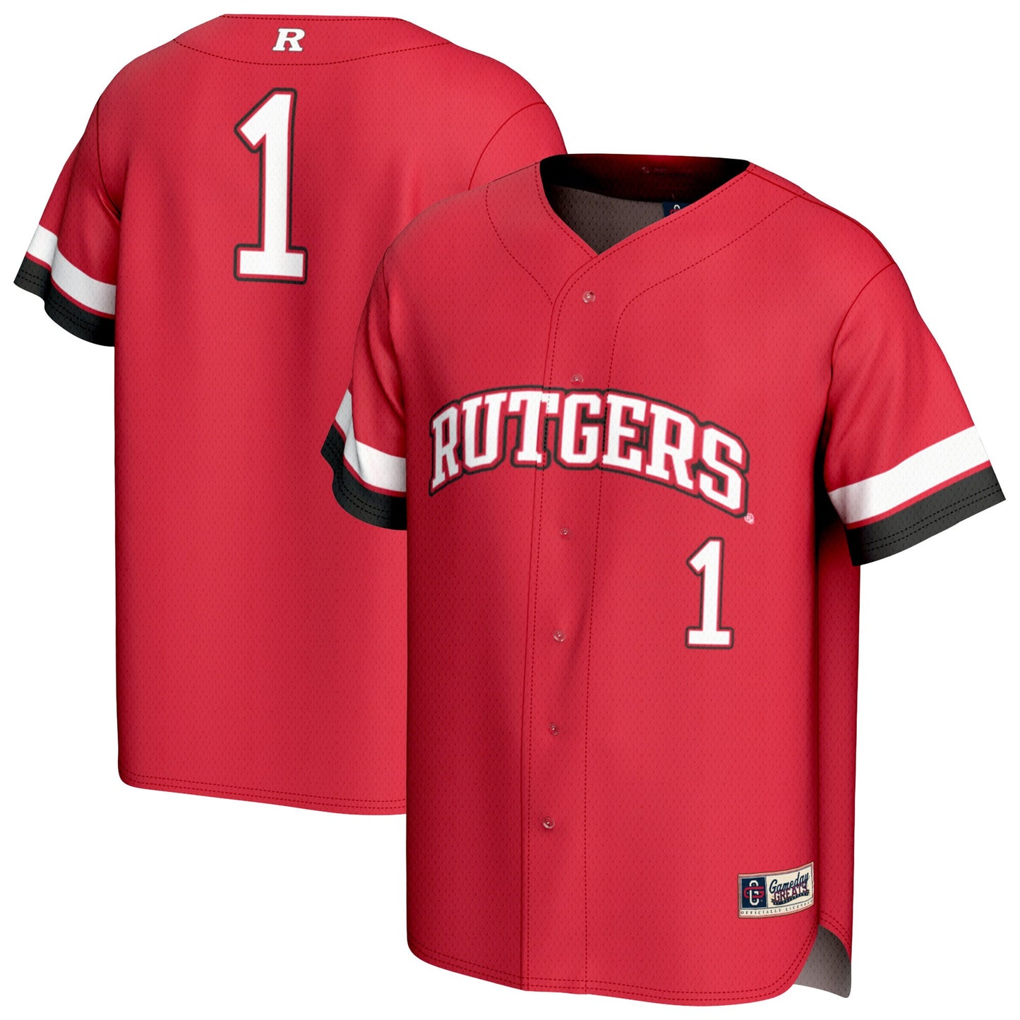 #1 Rutgers Scarlet Knights GameDay Greats Unisex Lightweight Collegiate Baseball Fashion Jersey - Scarlet | Stitched College Jersey TJS72360