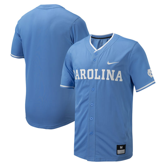 North Carolina Tar Heels Replica Full-Button Baseball Jersey - Carolina Blue | Stitched College Jersey TJS72539