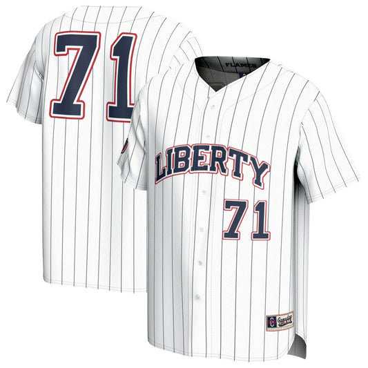 #71 Liberty Flames GameDay Greats Adult Lightweight Collegiate Baseball Fashion Jersey - White | Stitched College Jersey TJS72338