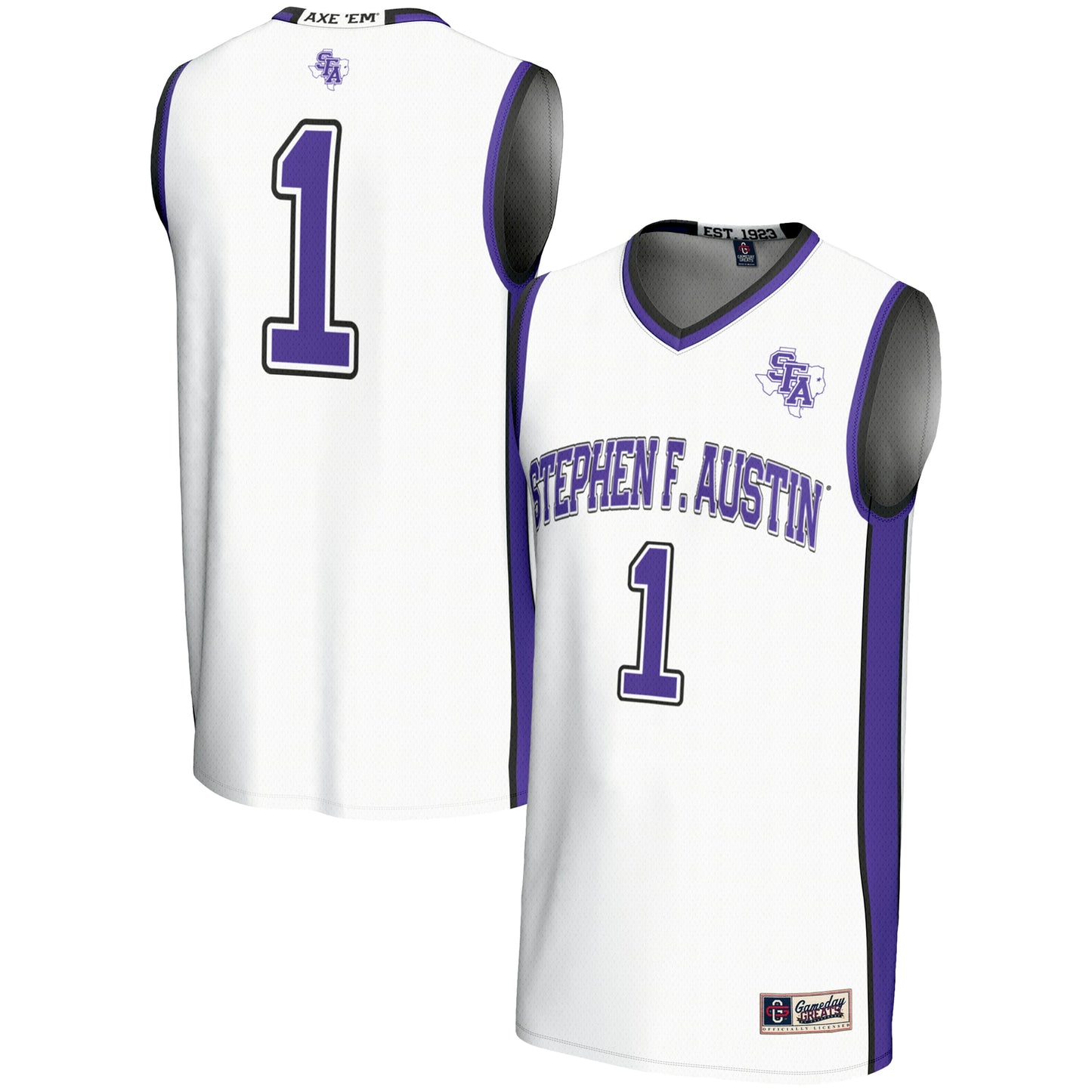 Stephen F Austin Lumberjacks GameDay Greats Unisex #1 Basketball Jersey - White | Stitched College Jersey TJS72339