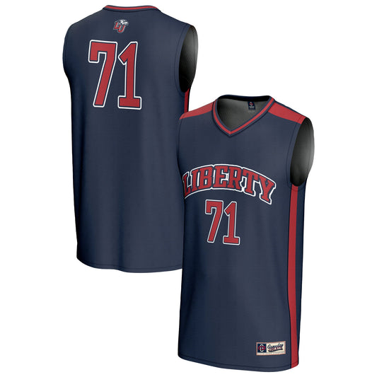 #71 Liberty Flames GameDay Greats Unisex Lightweight Collegiate Basketball Fashion Jersey - Navy | Stitched College Jersey TJS72414