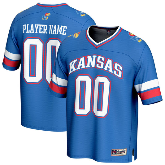 Kansas Jayhawks GameDay Greats Unisex Pick-A-Player Football Fashion Jersey - Royal | Stitched College Jersey TJS72347
