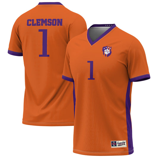 #1 Clemson Tigers GameDay Greats Unisex Lightweight Collegiate Soccer Fashion Jersey - Orange | Stitched College Jersey TJS72443