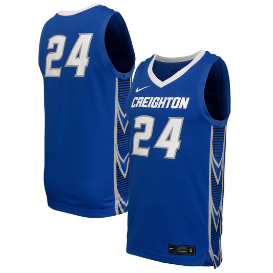 #24 Creighton Bluejays Replica Basketball Jersey - Royal | Stitched College Jersey TJS72429