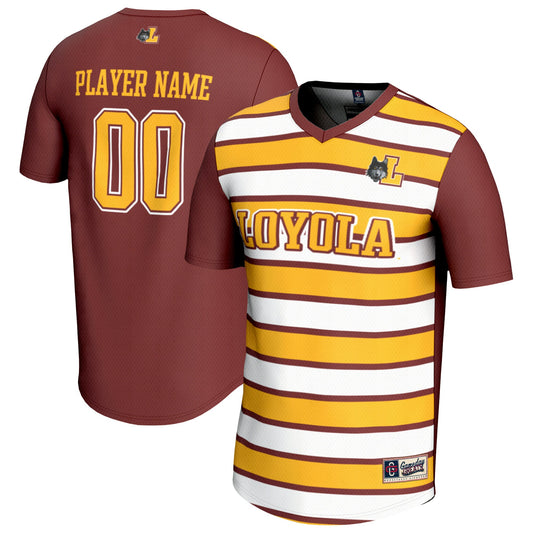 Loyola Chicago Ramblers GameDay Greats Unisex Collegiate Men's Soccer Pick-A-Player Fashion Jersey - Maroon/Gold | Stitched College Jersey TJS72536