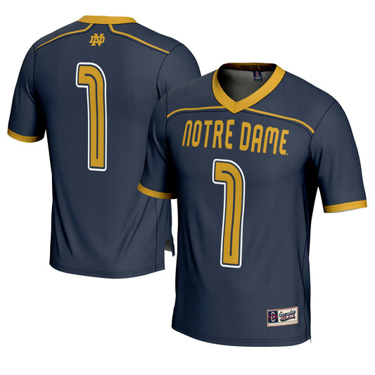 #1 Notre Dame Fighting Irish GameDay Greats Lightweight Lacrosse Fashion Jersey - Navy | Stitched College Jersey TJS72558