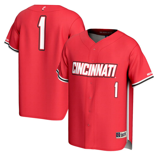 #1 Cincinnati Bearcats GameDay Greats Unisex Lightweight Baseball Fashion Jersey - Red | Stitched College Jersey TJS72529