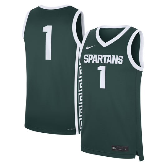 #1 Michigan State Spartans Road Replica Jersey - Green | Stitched College Jersey TJS72592