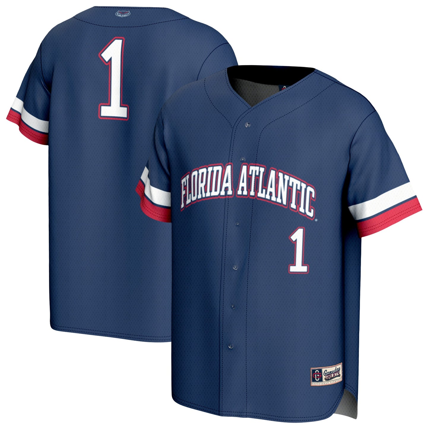 #1 Florida Atlantic Owls GameDay Greats Unisex Collegiate Baseball Fashion Jersey - Navy | Stitched College Jersey TJS72585