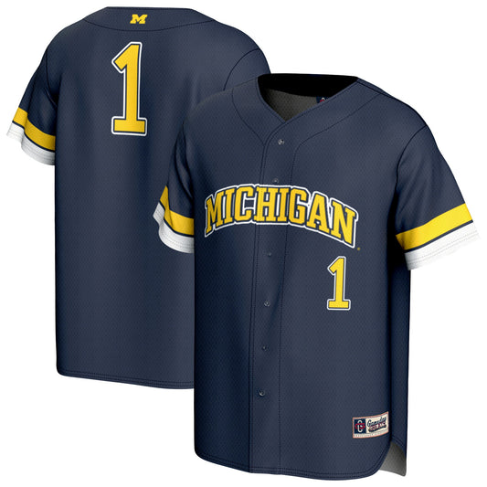 Michigan Wolverines GameDay Greats Unisex Pick-A-Player Baseball Fashion Jersey - Navy | Stitched College Jersey TJS72581