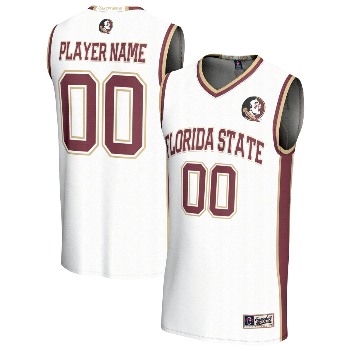 Florida State Seminoles GameDay Greats Unisex Lightweight Collegiate Men's Basketball Pick-A-Player Fashion Jersey - White | Stitched College Jersey TJS72431