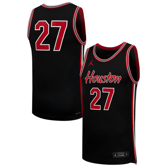 #27 Houston Cougars Replica Basketball Jersey - Black | Stitched College Jersey TJS72516