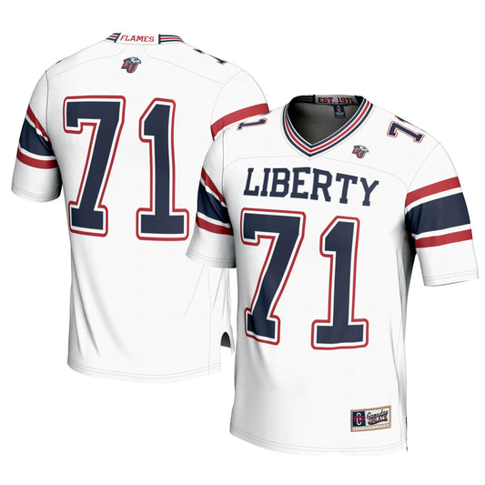 #71 Liberty Flames GameDay Greats Football Jersey � White | Stitched College Jersey TJS72331