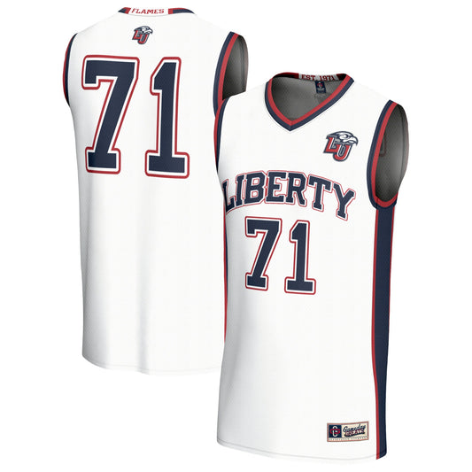 #71 Liberty Flames GameDay Greats Unisex Lightweight Basketball Fashion Jersey - White | Stitched College Jersey TJS72401